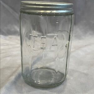 Hoosier Glass Tea Jar with Metallic Lid